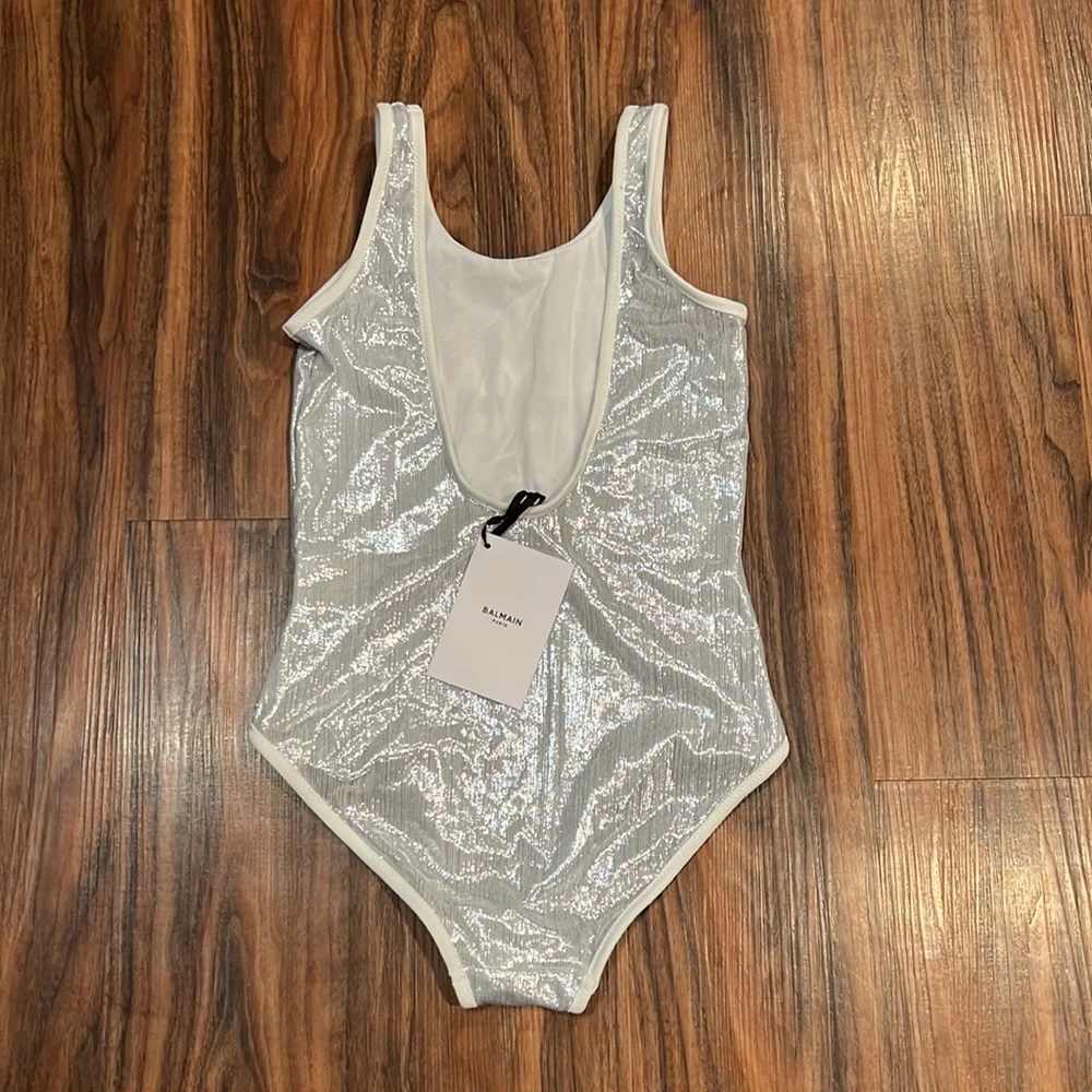 Balmain Silver One Piece With Logo